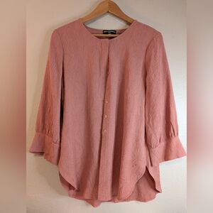 Karl Lagerfeld Pink Bell Sleeve Blouse
